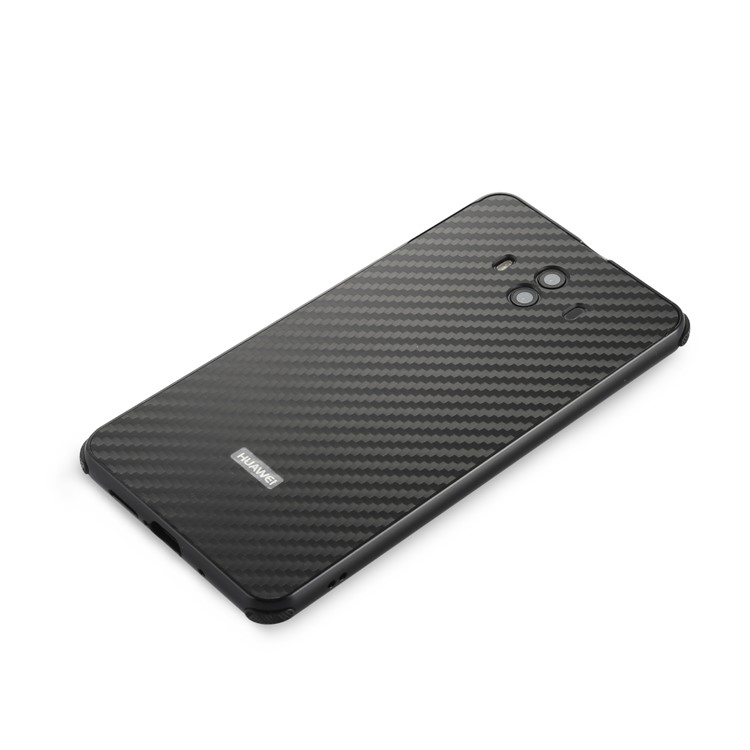 Electroplated Metal Bumper + Carbon Fiber PC Back Panel Slide-on Case for Huawei Mate 10 - Black-4