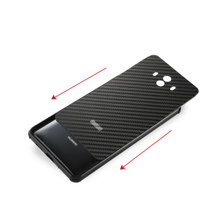 Electroplated Metal Bumper + Carbon Fiber PC Back Panel Slide-on Case for Huawei Mate 10 - Black-8