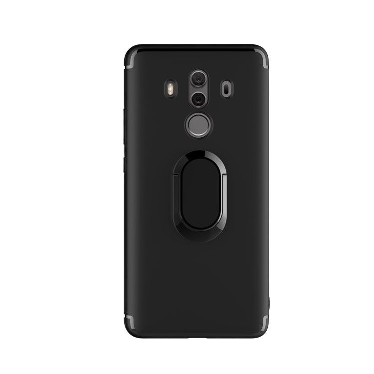 Magnetic Finger Ring Kickstand Matte TPU Back Case for Huawei Mate 10 Pro - Black-8