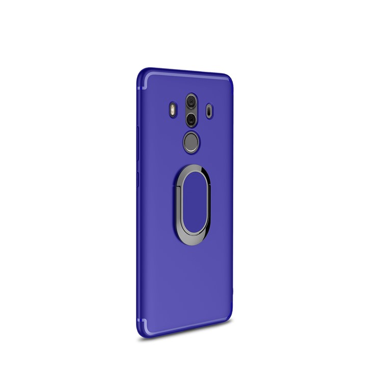 Magnetic Finger Ring Kickstand Matte TPU Cover Case for Huawei Mate 10 Pro - Blue-1