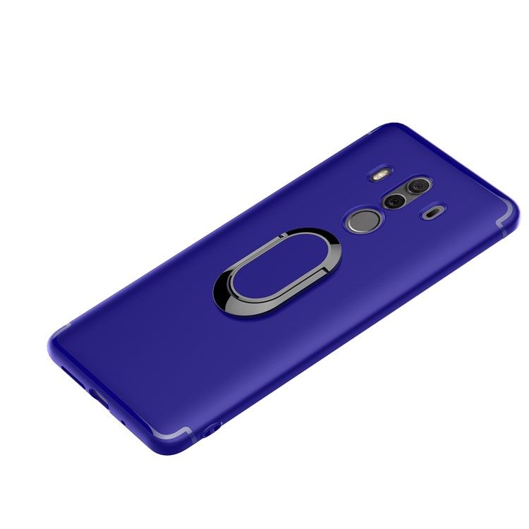 Magnetic Finger Ring Kickstand Matte TPU Cover Case for Huawei Mate 10 Pro - Blue-2