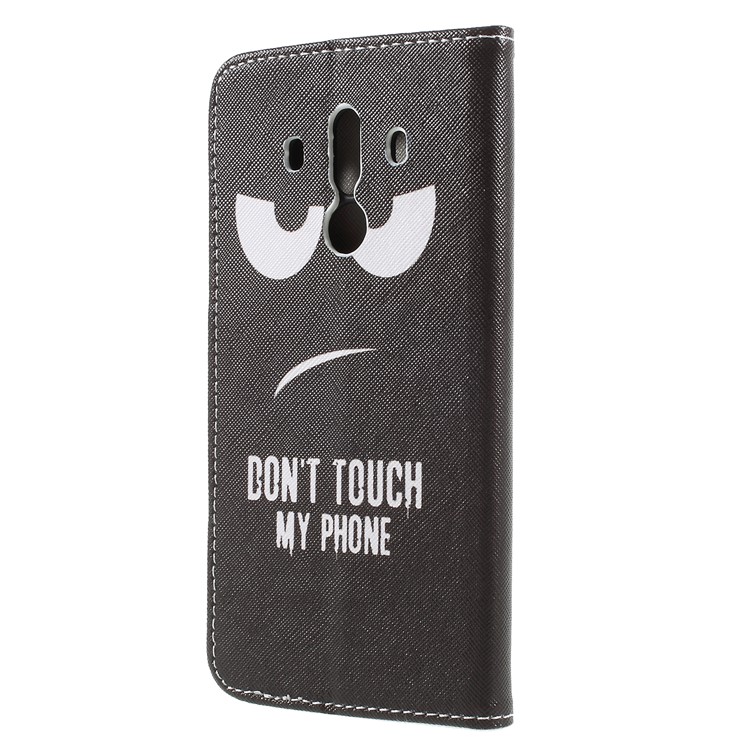 Pattern Printing Cross Texture Stand Wallet Leather Cover for Huawei Mate 10 Pro - Angry Face-2