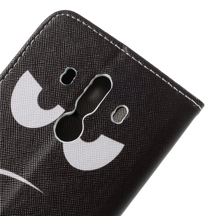 Pattern Printing Cross Texture Stand Wallet Leather Cover for Huawei Mate 10 Pro - Angry Face-8
