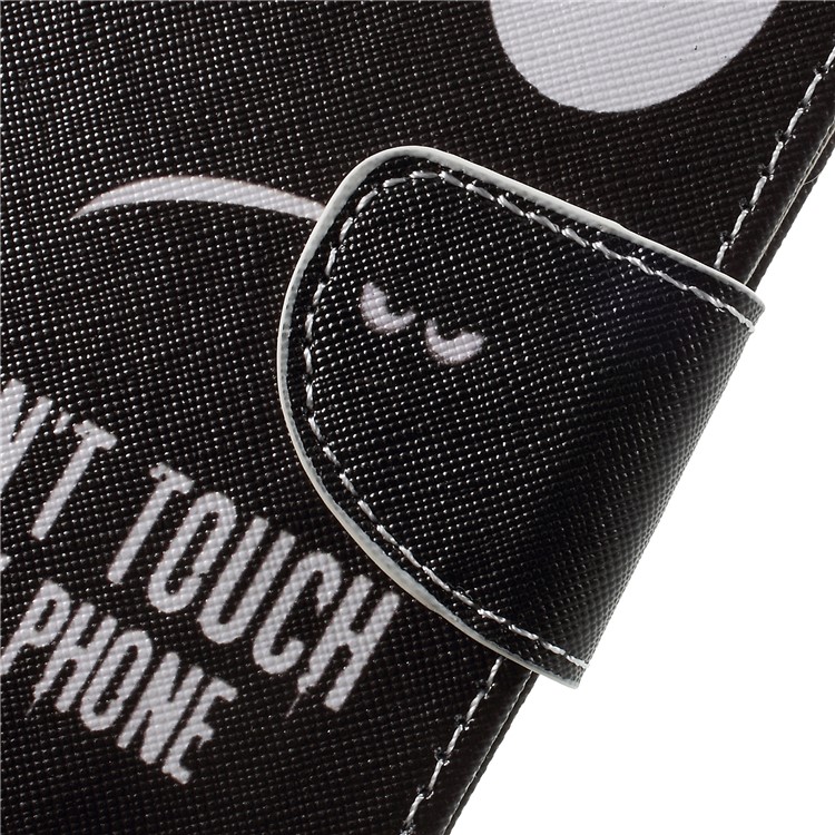 Pattern Printing Cross Texture Stand Wallet Leather Cover for Huawei Mate 10 Pro - Angry Face-9