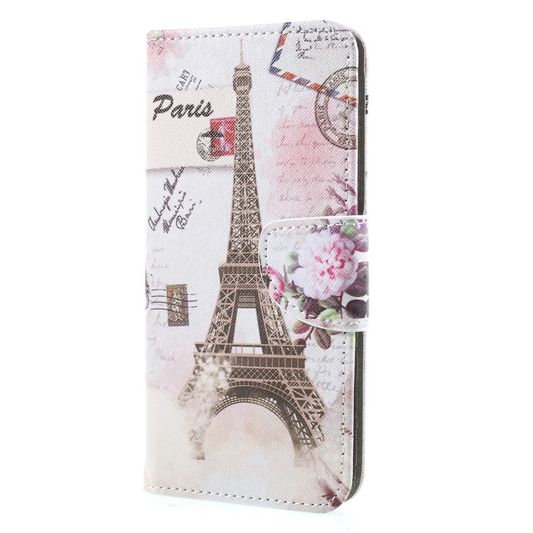 Muster Druck Kreuz Textur Stehen Brieftasche Leder Handy-Cover Für Huawei Mate 10 Pro - Eiffelturm-3