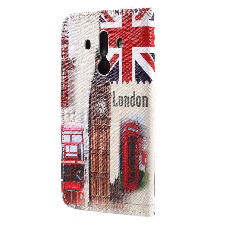 Pattern Printing Cross Texture Stand Wallet Leather Mobile Phone Case for Huawei Mate 10 Pro - Big Ben-2