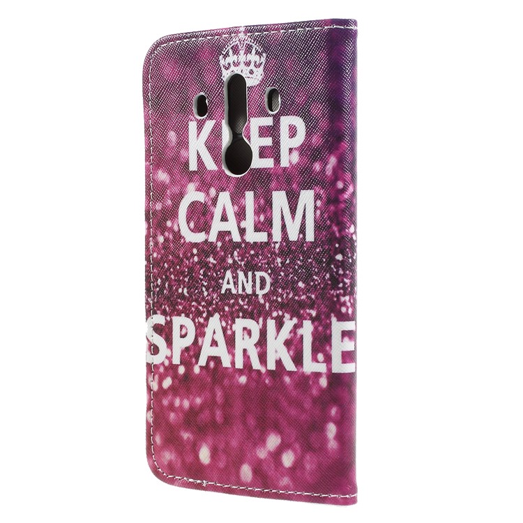 Pattern Printing Cross Texture Stand Wallet Leather Cell Phone Case for Huawei Mate 10 Pro - Keep Calm-2