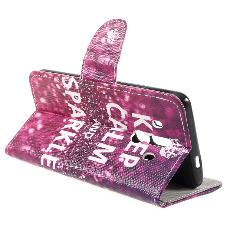 Pattern Printing Cross Texture Stand Wallet Leather Cell Phone Case for Huawei Mate 10 Pro - Keep Calm-5