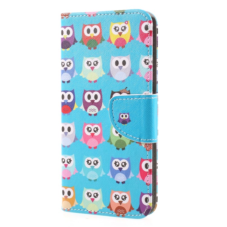 Pattern Printing Cross Texture Stand Wallet Leather Case with Magnet for Huawei Mate 10 Pro - Owl Family Blue Background-3