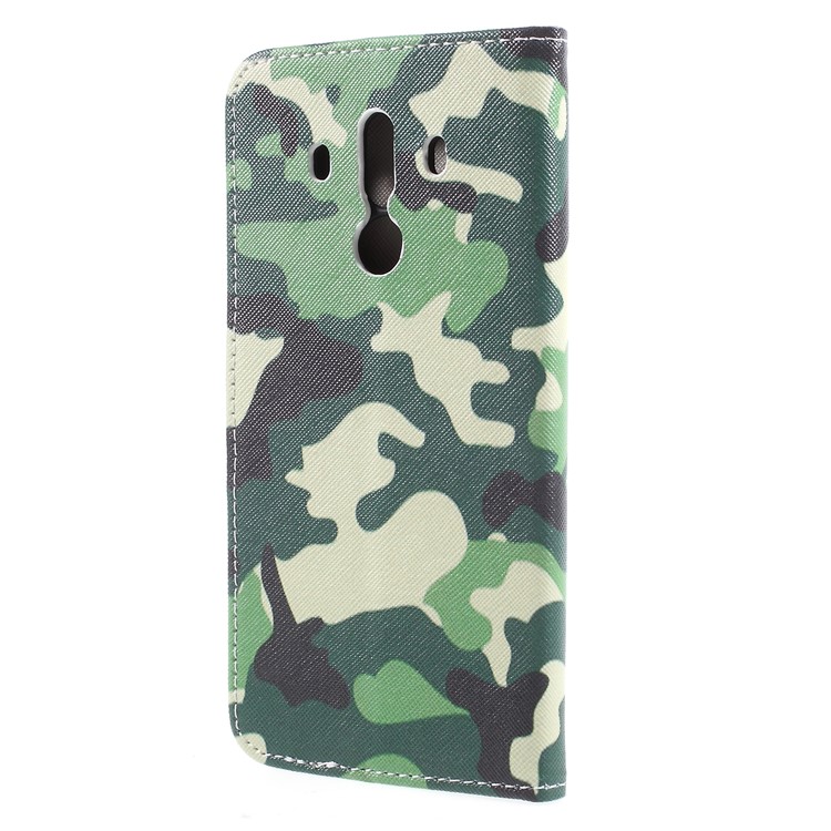 Pattern Printing Cross Texture Stand Wallet Leather Shell with Magnet for Huawei Mate 10 Pro - Camouflage Cloth-2