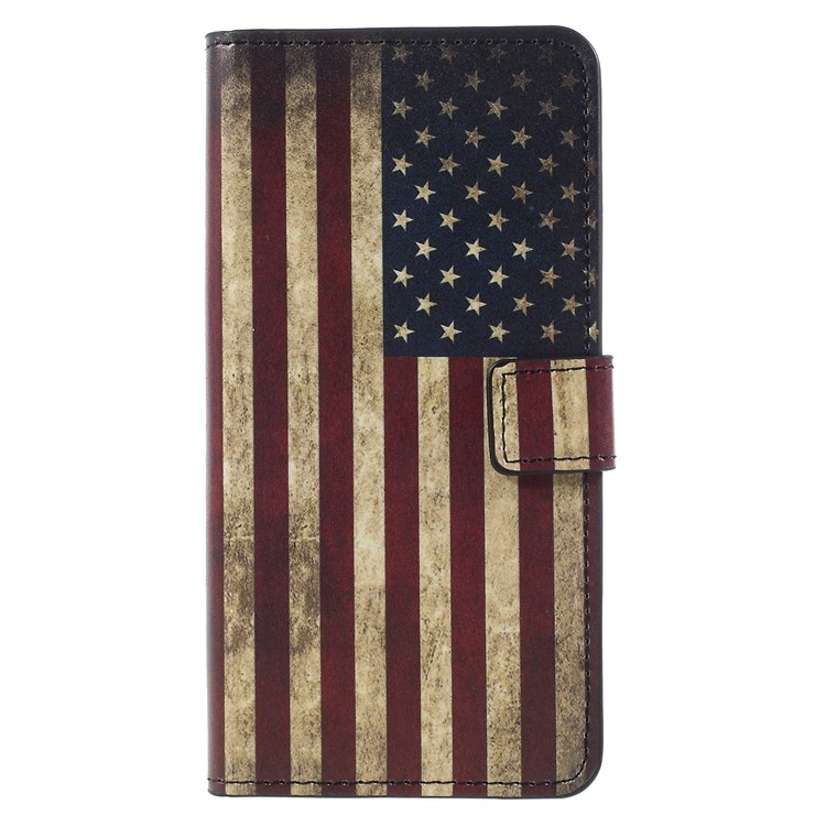 Pattern Printing PU Leather Magnetic Wallet Stand Protective Phone Casing for Huawei Mate 10 Pro - Flag of America-1