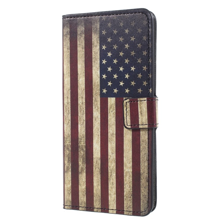 Pattern Printing PU Leather Magnetic Wallet Stand Protective Phone Casing for Huawei Mate 10 Pro - Flag of America-3