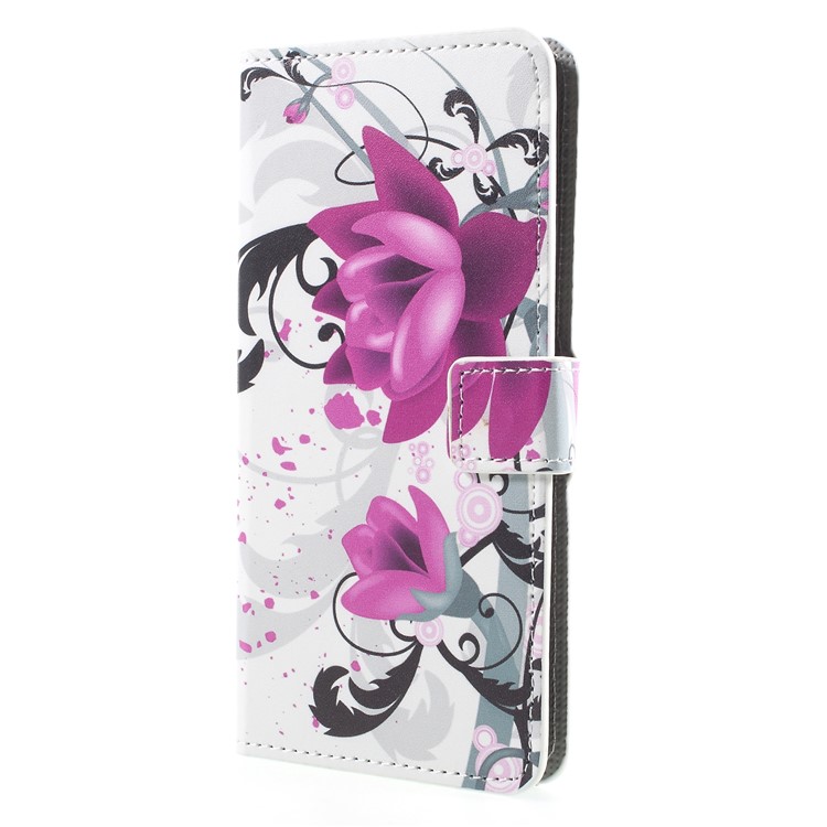 Pattern Printing PU Leather Magnetic Wallet Stand Protective Cell Phone Shell for Huawei Mate 10 Pro - Purple Butterfly-3