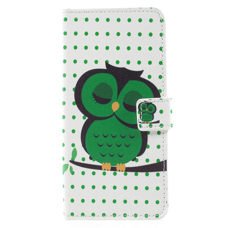 Pattern Printing PU Leather Magnetic Wallet Stand Protective Mobile Phone Cover for Huawei Mate 10 Pro - Sleeping Owl-1