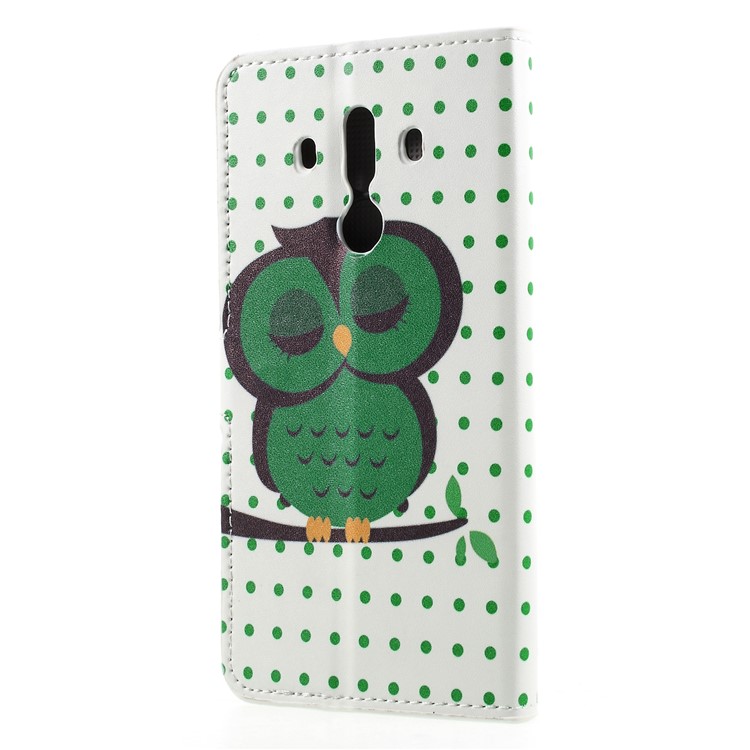 Pattern Printing PU Leather Magnetic Wallet Stand Protective Mobile Phone Cover for Huawei Mate 10 Pro - Sleeping Owl-2