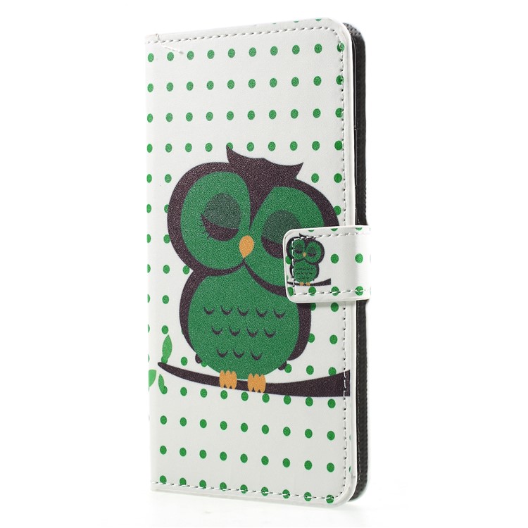 Pattern Printing PU Leather Magnetic Wallet Stand Protective Mobile Phone Cover for Huawei Mate 10 Pro - Sleeping Owl-3