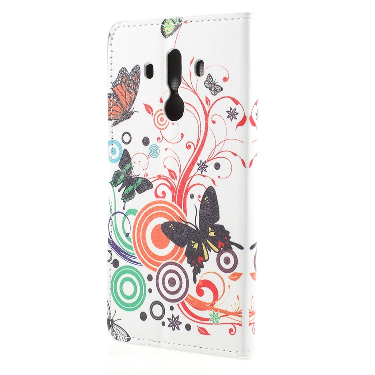 Pattern Printing PU Leather Wallet Stand Protective Phone Shell with Magnet for Huawei Mate 10 Pro - Butterfly-2