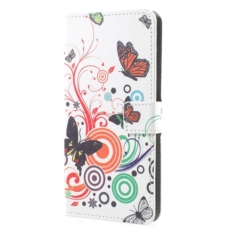 Pattern Printing PU Leather Wallet Stand Protective Phone Shell with Magnet for Huawei Mate 10 Pro - Butterfly-3