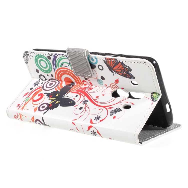 Pattern Printing PU Leather Wallet Stand Protective Phone Shell with Magnet for Huawei Mate 10 Pro - Butterfly-4