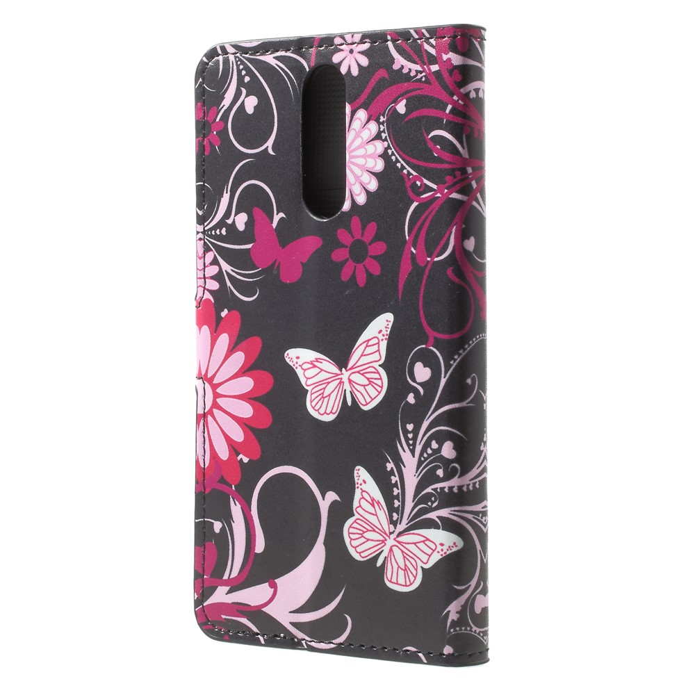 For Huawei Mate 10 Lite / nova 2i / Maimang 6 Wallet PU Leather Stand Phone Casing - Butterfly Flower-2