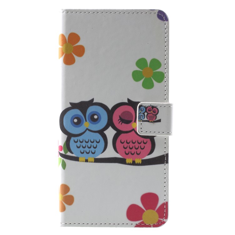 For Huawei Mate 10 Lite / nova 2i / Maimang 6 Wallet PU Leather Stand Phone Accessory Case - Couple Owls-1