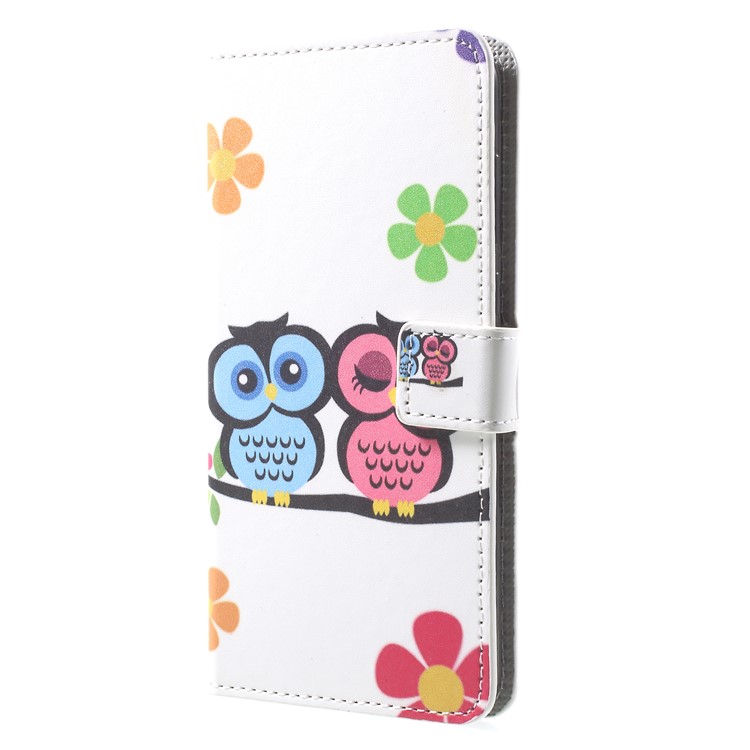 For Huawei Mate 10 Lite / nova 2i / Maimang 6 Wallet PU Leather Stand Phone Accessory Case - Couple Owls-3