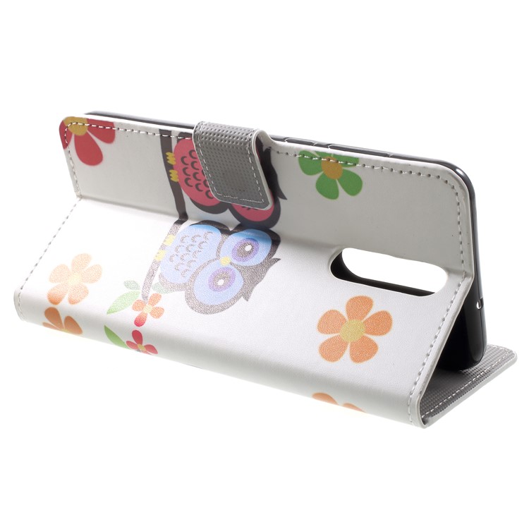 For Huawei Mate 10 Lite / nova 2i / Maimang 6 Wallet PU Leather Stand Phone Accessory Case - Couple Owls-4