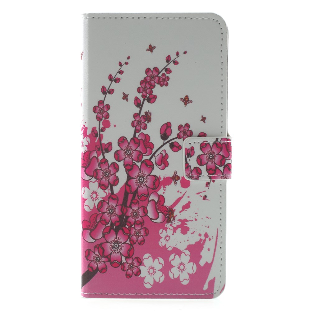 Para Huawei Mate 10 Lite / nova 2i / Cubierta Del Accesorio Del Teléfono Del Soporte De Cuero De La PU De Maimang 6 Billetera - Flor Rosa-1