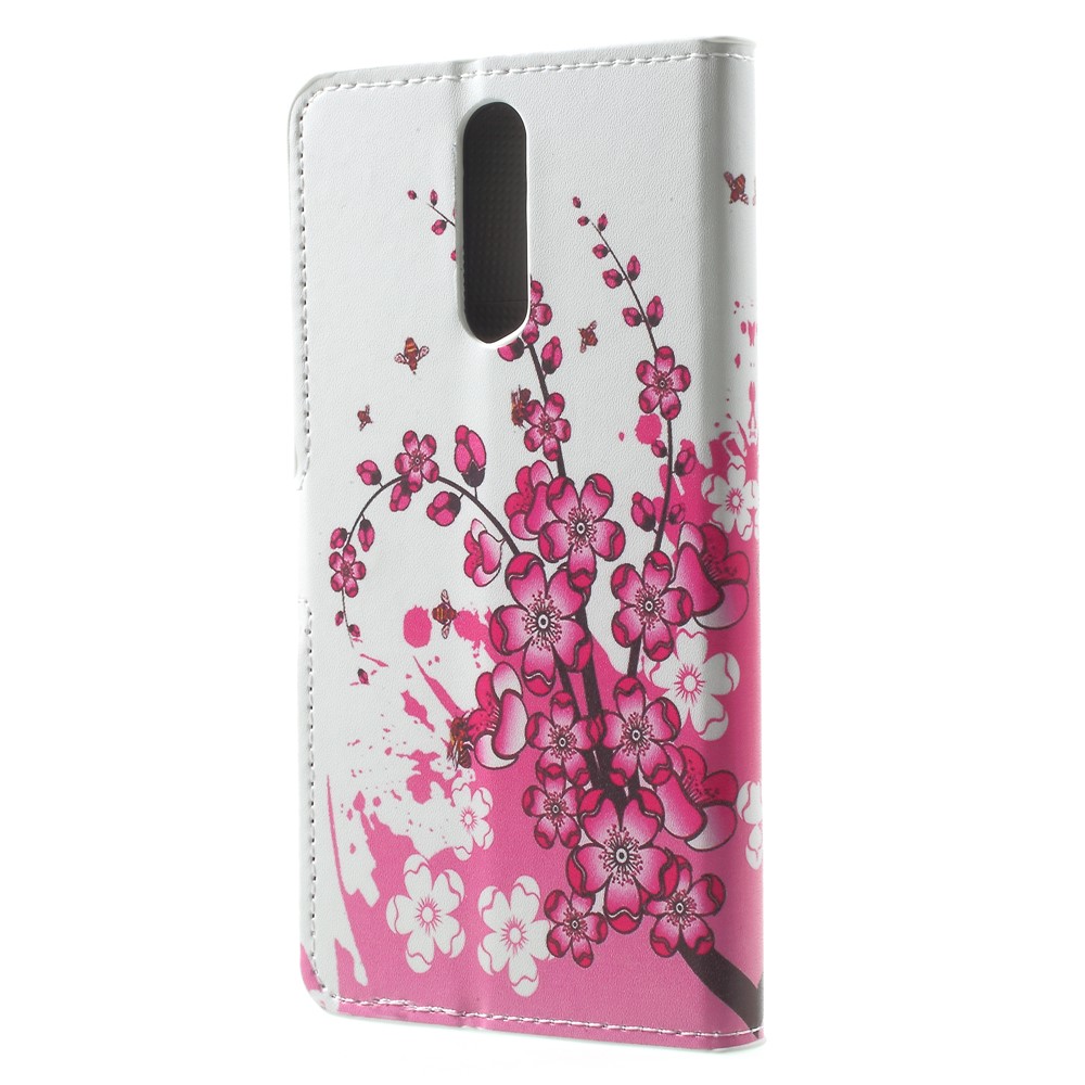 Para Huawei Mate 10 Lite / nova 2i / Cubierta Del Accesorio Del Teléfono Del Soporte De Cuero De La PU De Maimang 6 Billetera - Flor Rosa-2
