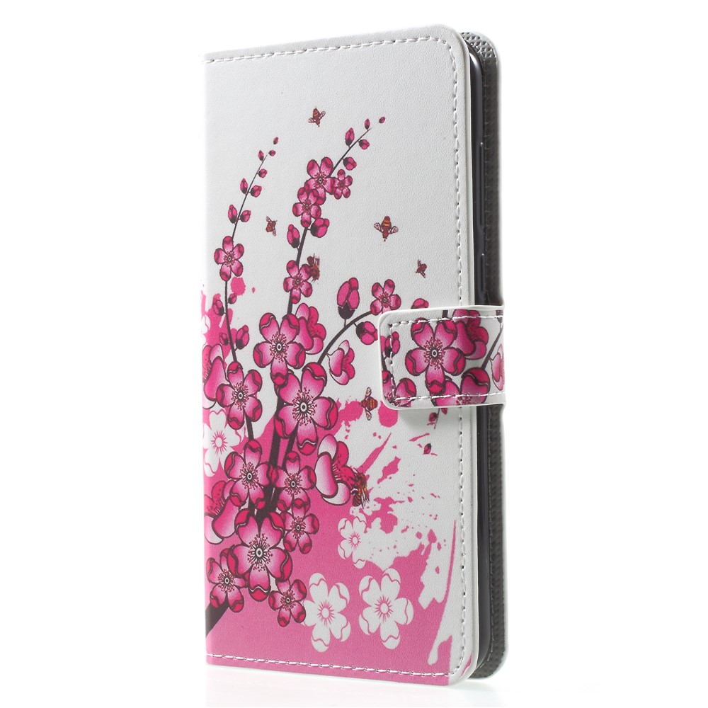 Para Huawei Mate 10 Lite / nova 2i / Cubierta Del Accesorio Del Teléfono Del Soporte De Cuero De La PU De Maimang 6 Billetera - Flor Rosa-3