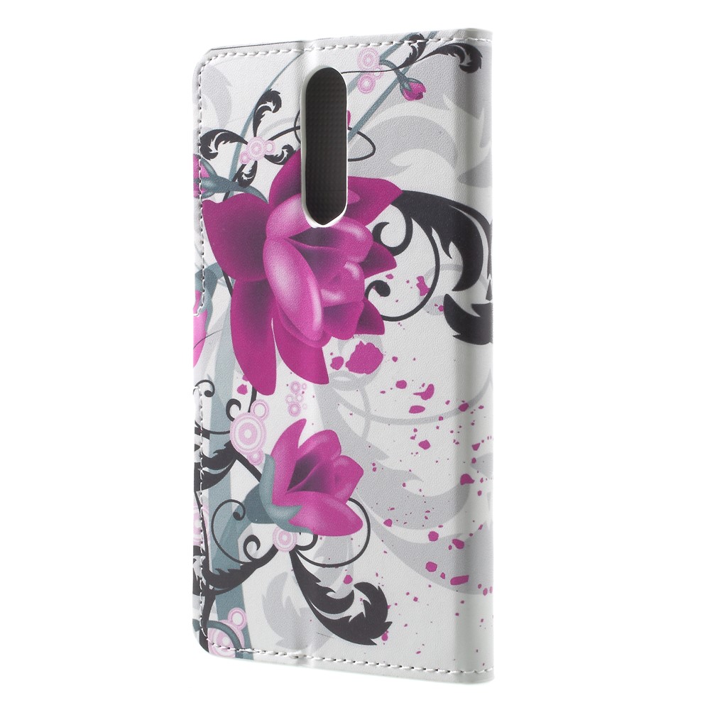 For Huawei Mate 10 Lite / nova 2i / Maimang 6 Wallet PU Leather Stand Phone Protection Cover - Purple Kapok Flower-2