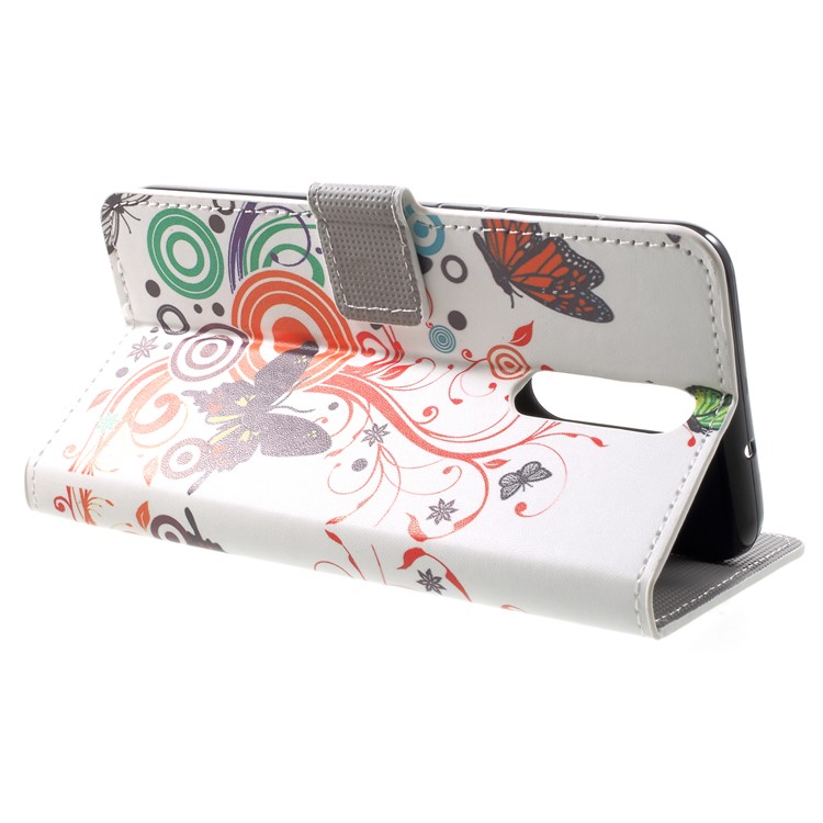 For Huawei Mate 10 Lite / nova 2i / Maimang 6 Wallet PU Leather Stand Phone Protection Shell - Butterfly and Circles-4