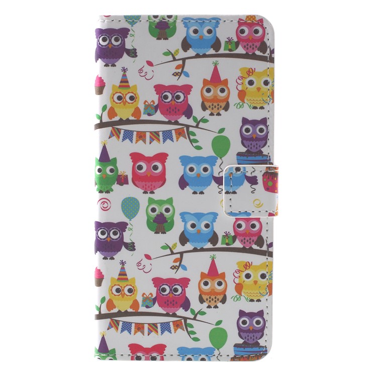 For Huawei Mate 10 Lite / nova 2i / Maimang 6 Wallet PU Leather Stand Phone Protection Casing - Colorful Owls-1