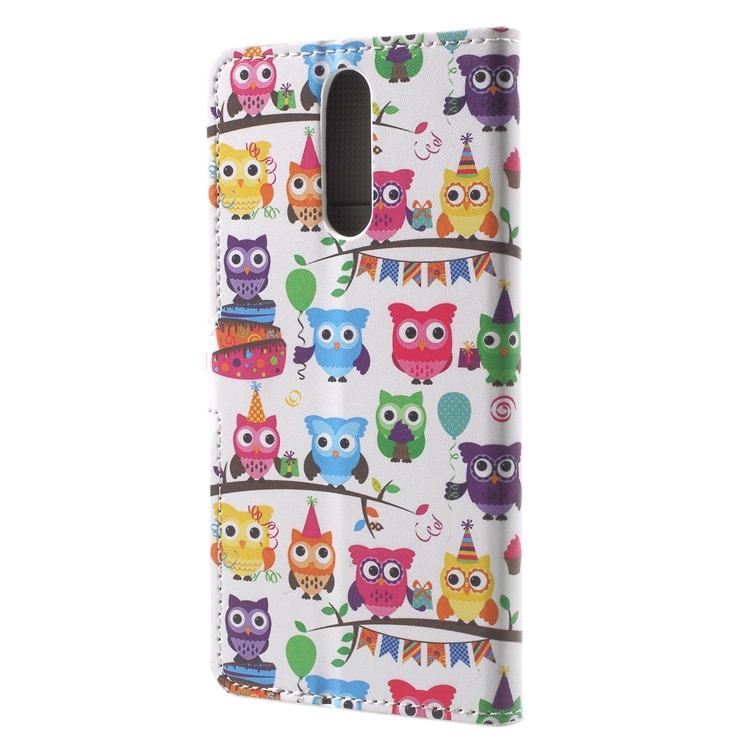 For Huawei Mate 10 Lite / nova 2i / Maimang 6 Wallet PU Leather Stand Phone Protection Casing - Colorful Owls-2