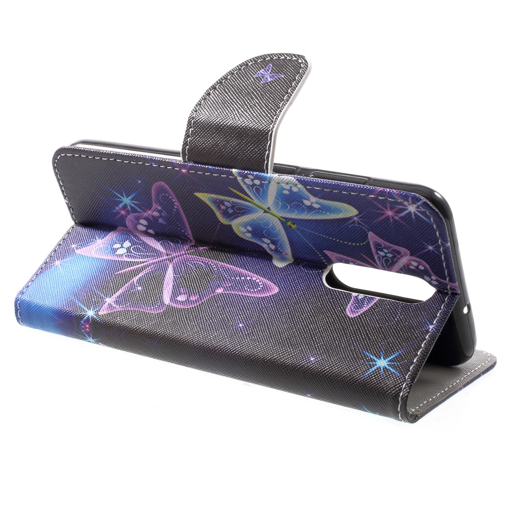 Pattern Printing Leather Wallet Case for Huawei Mate 10 Lite / nova 2i / Maimang 6 / Honor 9i (India) - Butterflies Pattern-4
