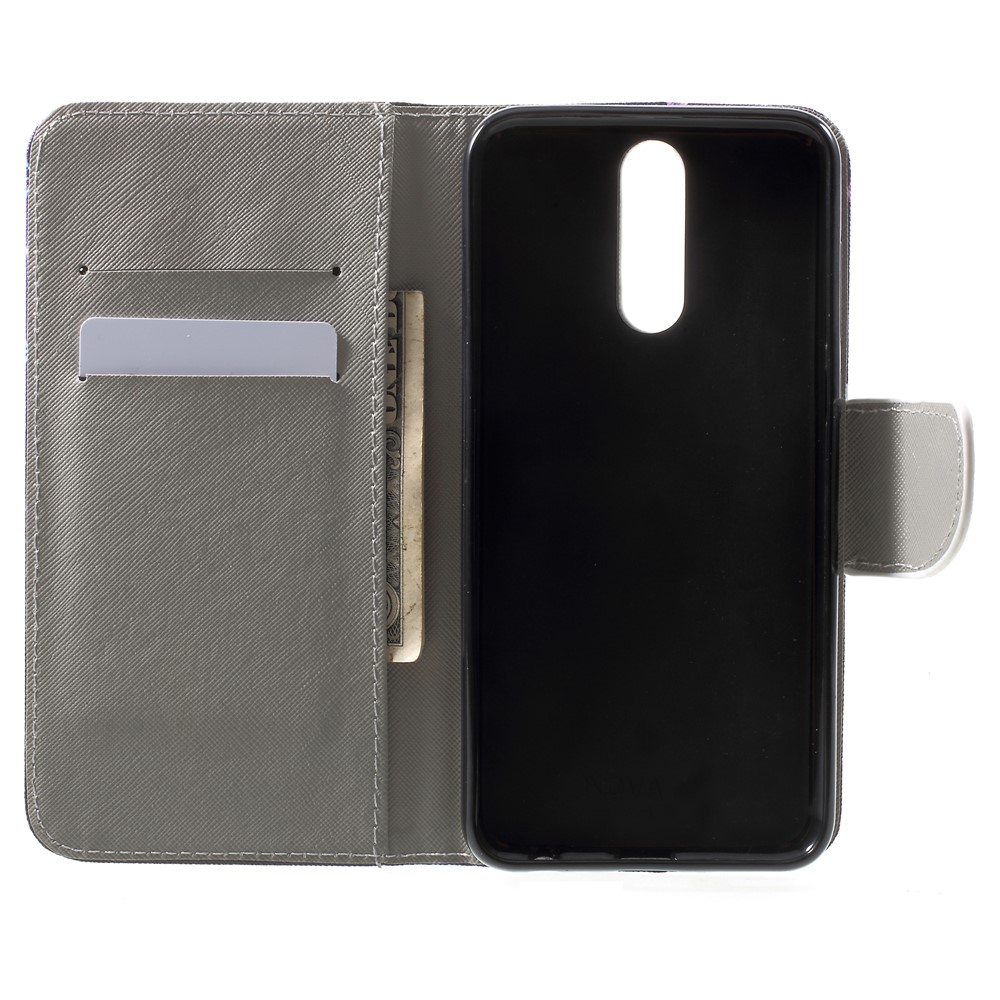 Estuche de Billetera de Cuero de Impresión de Patrones Para Huawei Mate 10 Lite / Nova 2i / Maimang 6 / Honor 9i (India) - Patrón de Mariposas