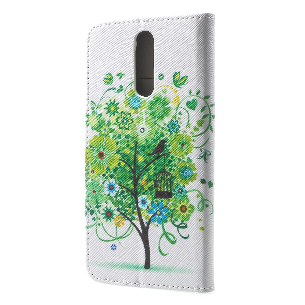 Impressão Padrão Bolsa De Couro PU Para Huawei Mate 10 Lite / nova 2i / Maimang 6 / Honra 9i (india) - verde árvore-2