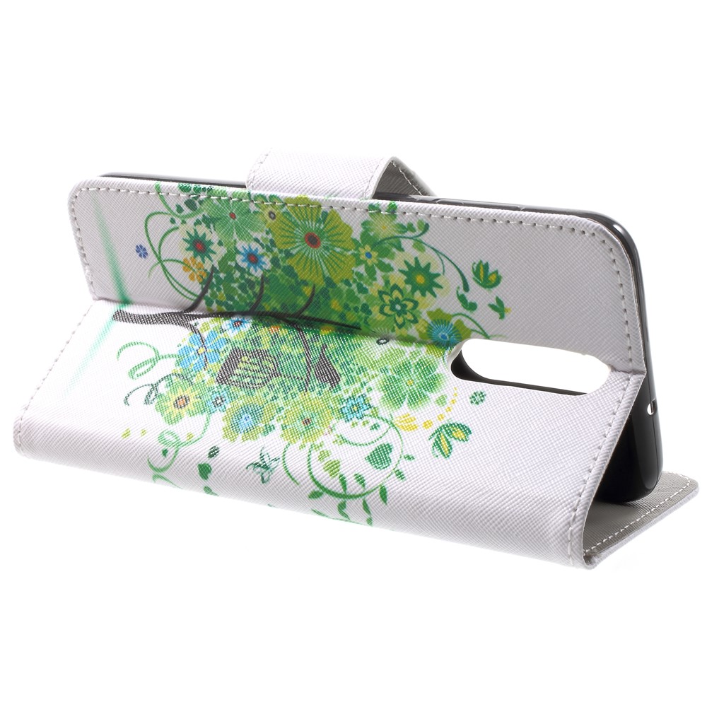 Impressão Padrão Bolsa De Couro PU Para Huawei Mate 10 Lite / nova 2i / Maimang 6 / Honra 9i (india) - verde árvore-4
