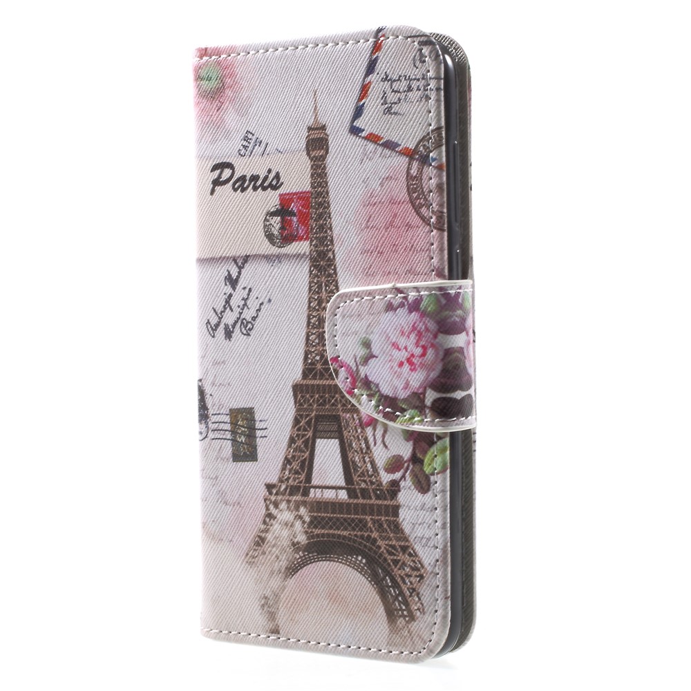 Pattern Printing Leather Card Holder Case for Huawei Mate 10 Lite / nova 2i / Maimang 6 / Honor 9i (India) - Eiffel Tower-3