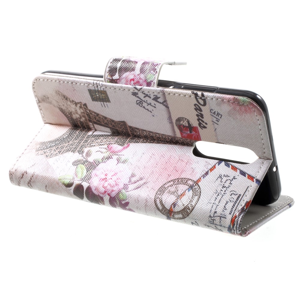 Pattern Printing Leather Card Holder Case for Huawei Mate 10 Lite / nova 2i / Maimang 6 / Honor 9i (India) - Eiffel Tower-4