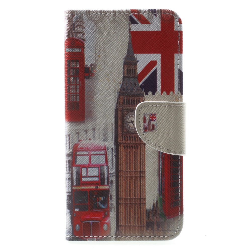 Pattern Printing Leather Stand Case with Card Slots for Huawei Mate 10 Lite / nova 2i / Maimang 6 / Honor 9i (India) - London Element-1