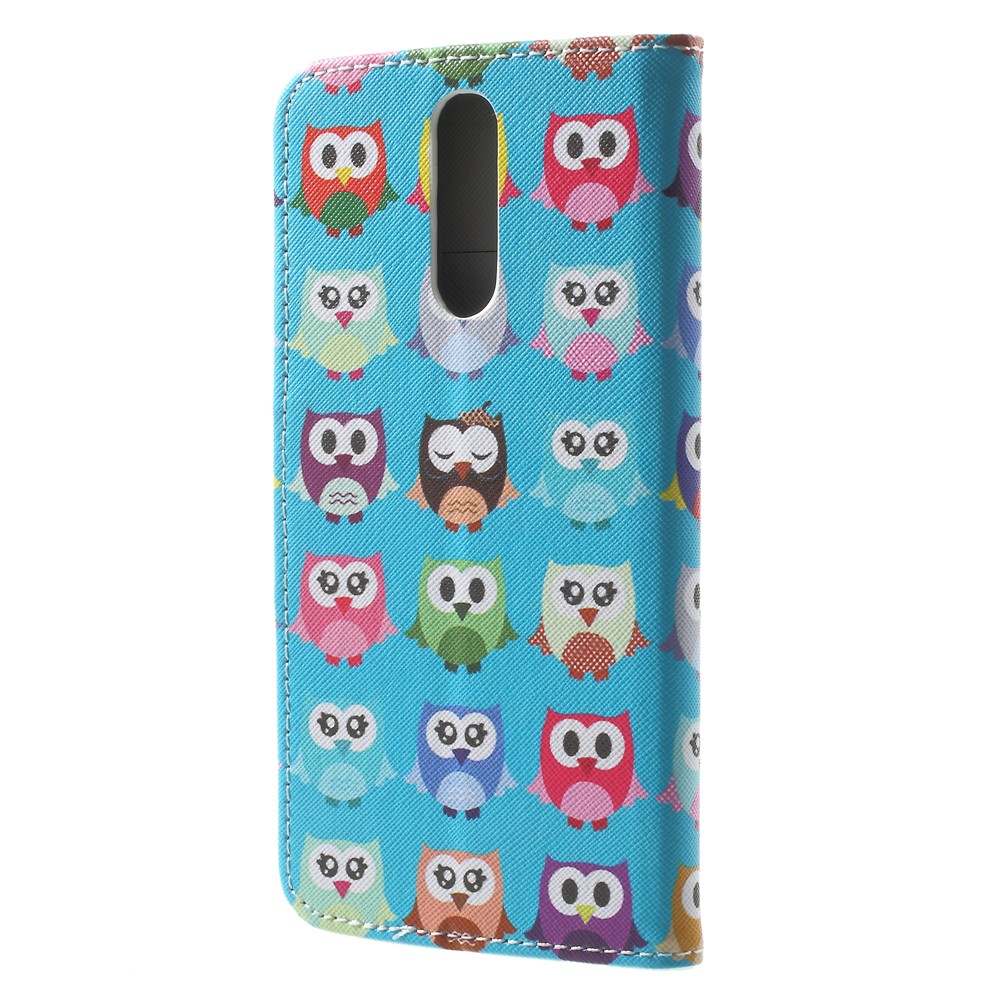 Pattern Printing Leather Stand Shell Case for Huawei Mate 10 Lite / nova 2i / Maimang 6 / Honor 9i (India) - Multiple Owls-2