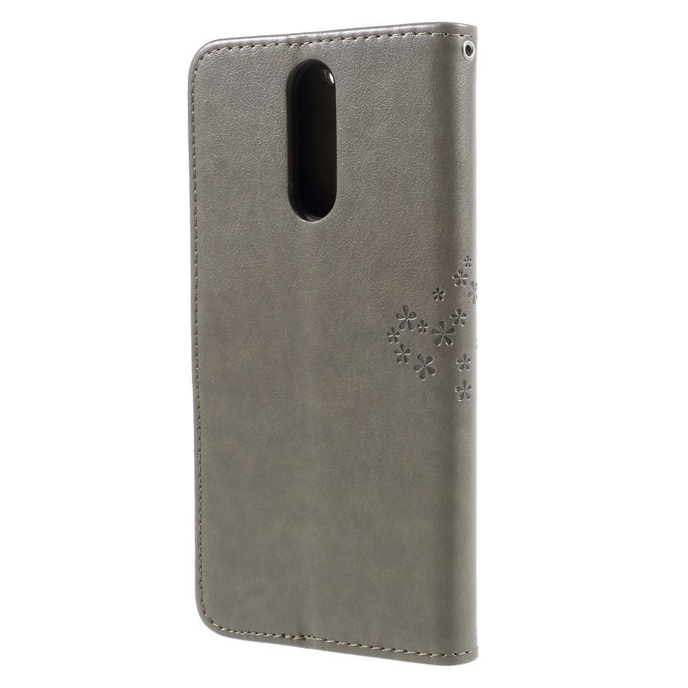 Imprint Tree Owls Leather Wallet Cover for Huawei Mate 10 Lite / nova 2i / Maimang 6 / Honor 9i (India) - Grey-2