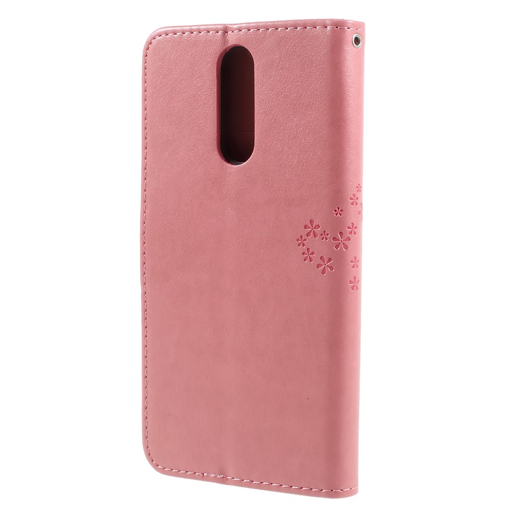 Imprint Tree Owls Leather Wallet Shell Case for Huawei Mate 10 Lite / nova 2i / Maimang 6 / Honor 9i (India) - Pink-2