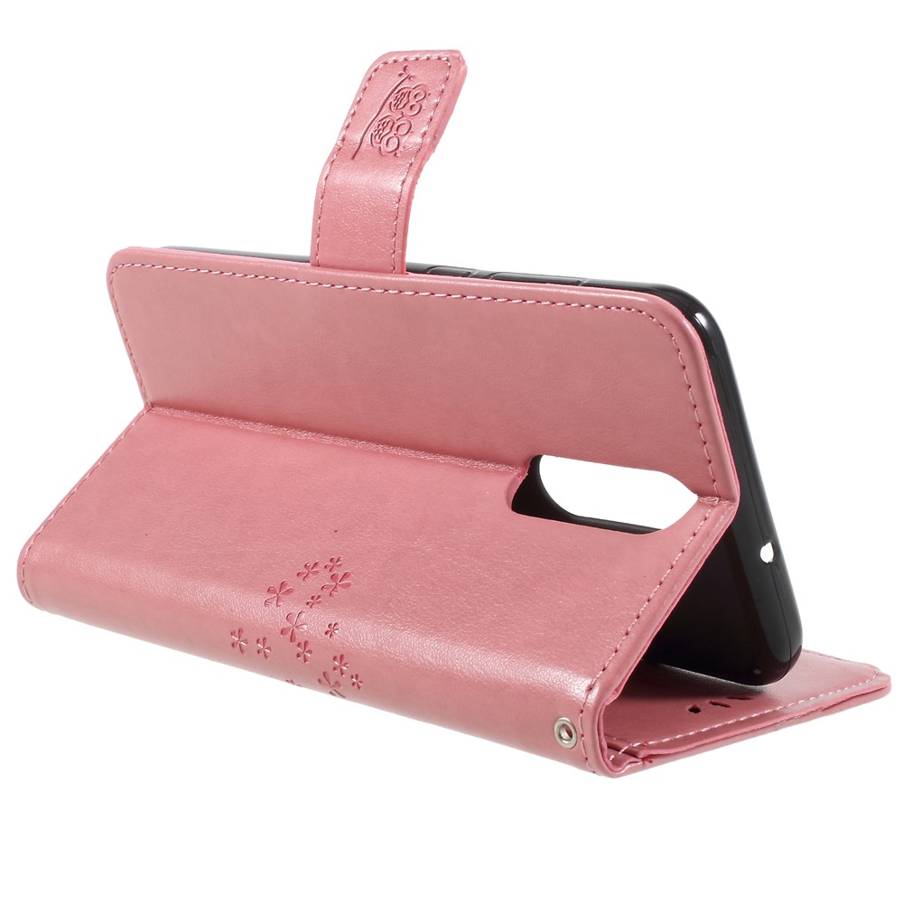 Imprint Tree Owls Leather Wallet Shell Case for Huawei Mate 10 Lite / nova 2i / Maimang 6 / Honor 9i (India) - Pink-5