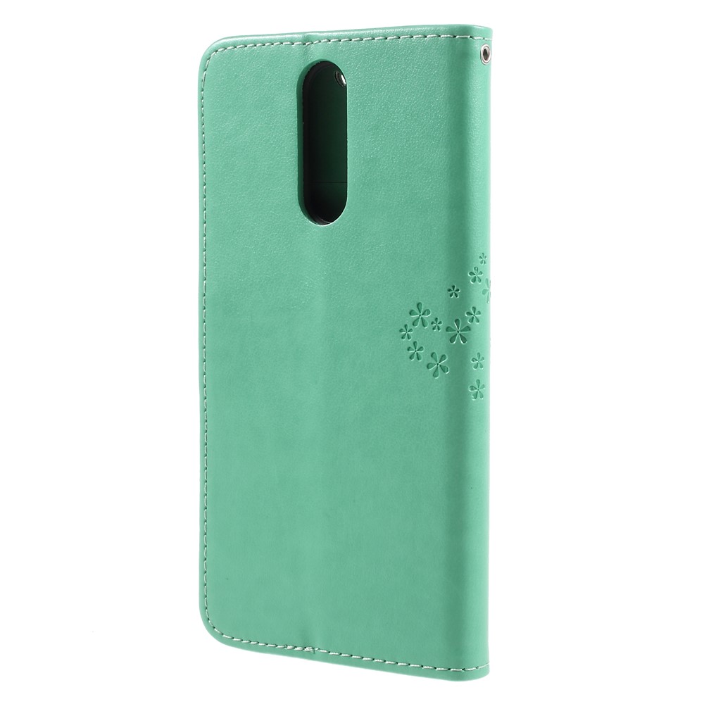 Caixa de Couro de Corujas de Árvores de Impressão Com Slots de Cartão Para Huawei Mate 10 Lite / Nova 2i / Maimang 6 / Honra 9i (índia) - Verde-2