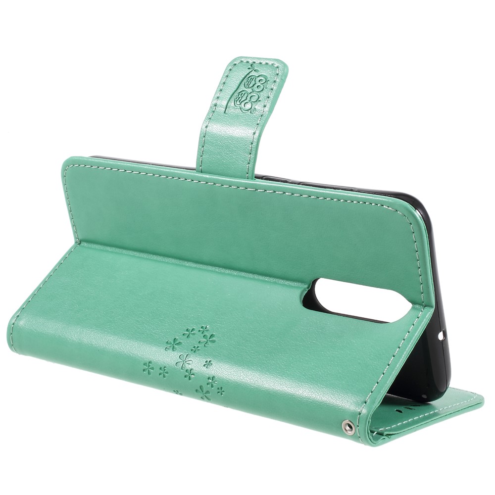 Imprint Tree Owls Leather Stand Case with Card Slots for Huawei Mate 10 Lite / nova 2i / Maimang 6 / Honor 9i (India) - Green-5