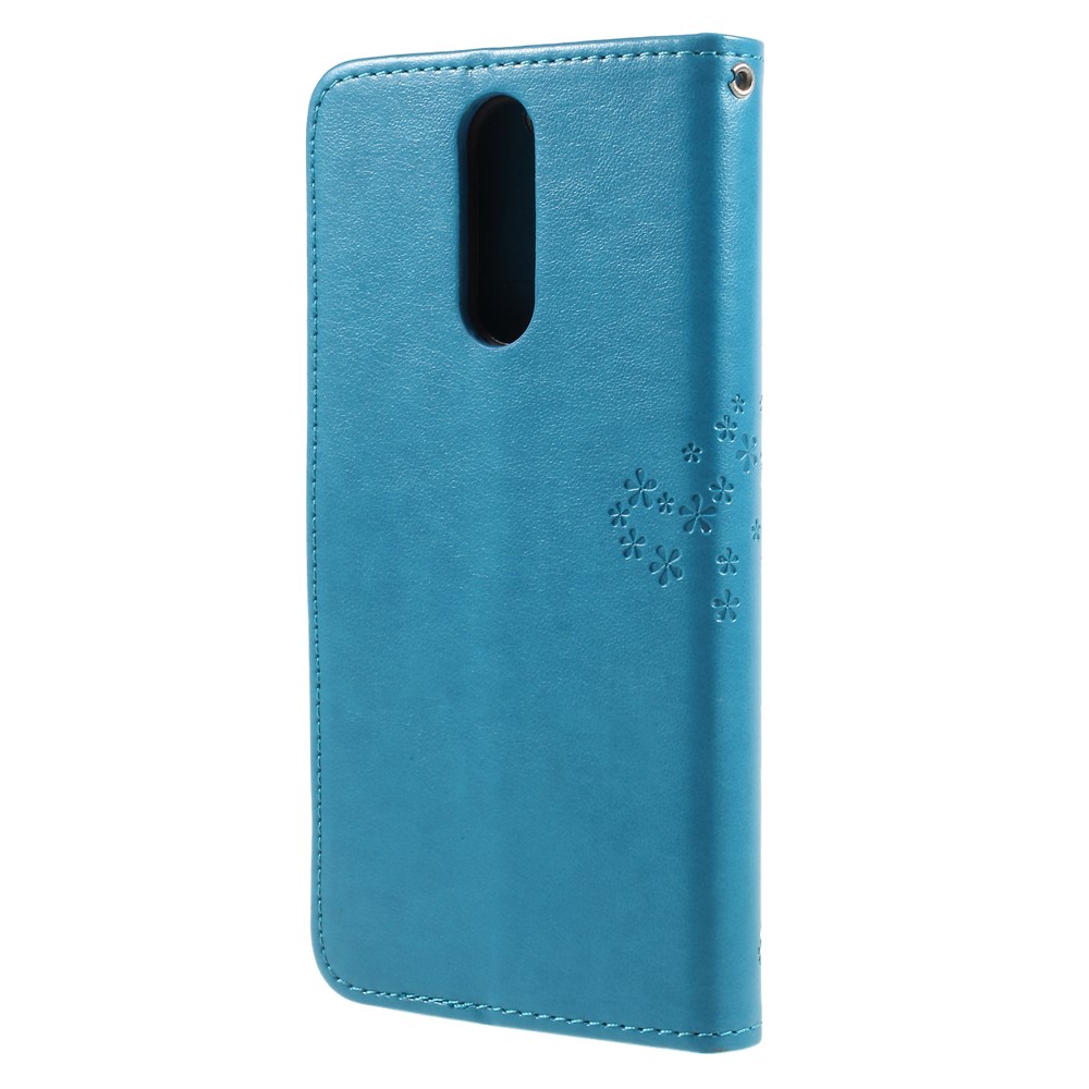 Imprint Tree Owls Leather Stand Cover with Card Slots for Huawei Mate 10 Lite / nova 2i / Maimang 6 / Honor 9i (India) - Blue-2