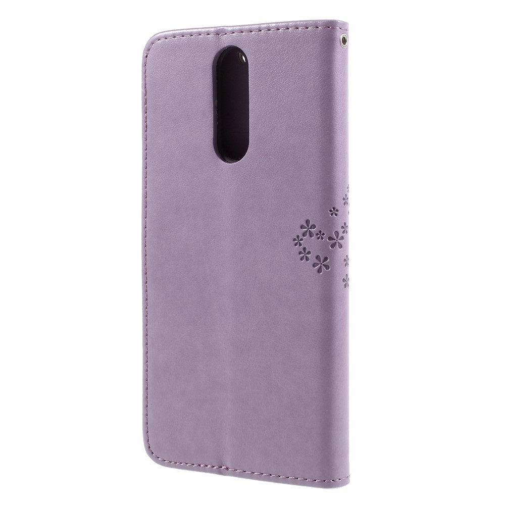Imprint Tree Owls Leather Wallet Case Shell for Huawei Mate 10 Lite / nova 2i / Maimang 6 / Honor 9i (India) - Purple-2