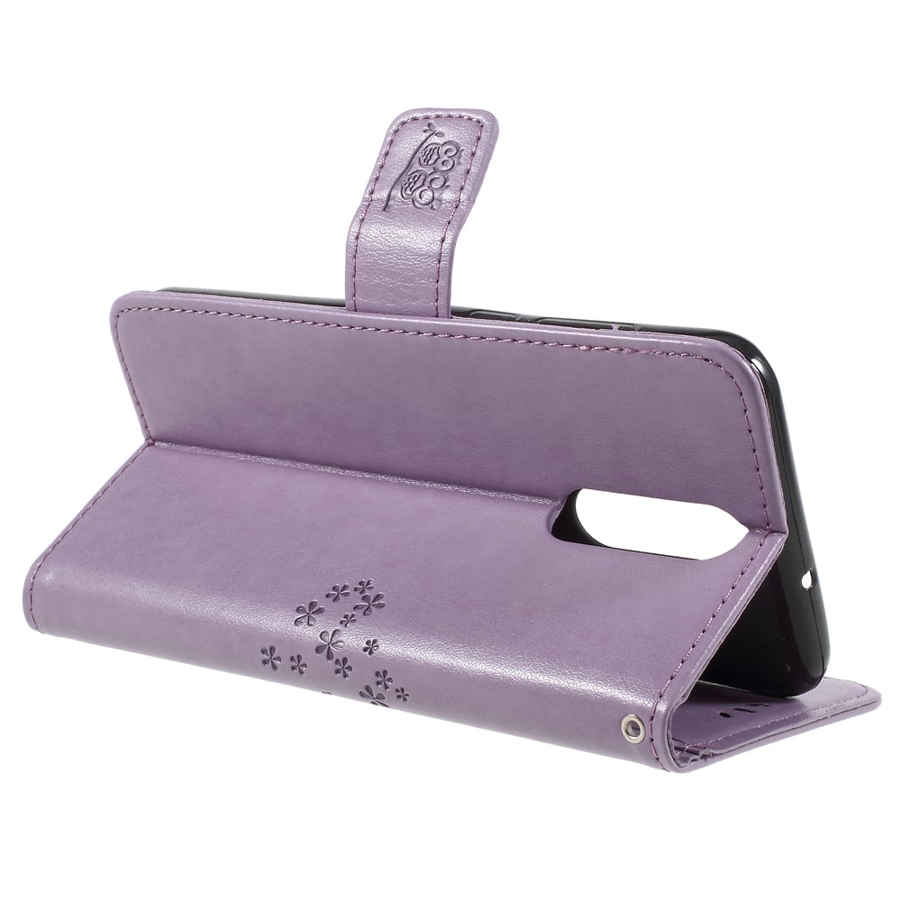 Imprint Tree Owls Leather Wallet Case Shell for Huawei Mate 10 Lite / nova 2i / Maimang 6 / Honor 9i (India) - Purple-5